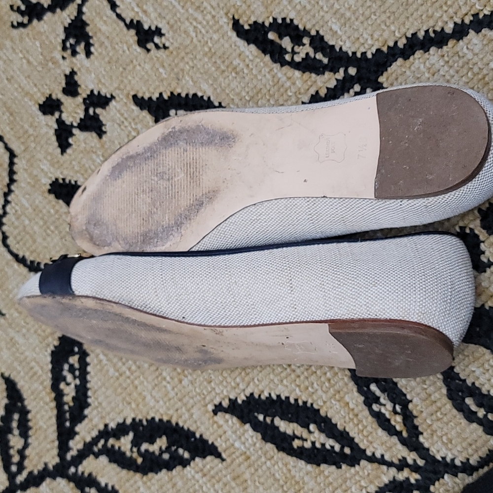Talbots Flats - Straw Color with Blue & Gold Detailing- Size 7.5 - Picture 11 of 13